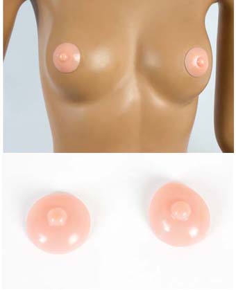 Faux t&eacute;tons pour seins de travestis